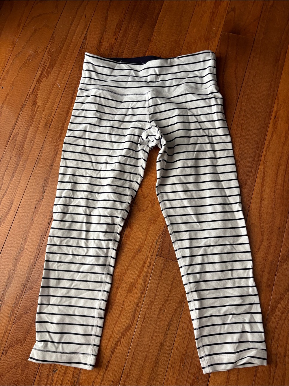 Lululemon Striped Navy and White Leggings